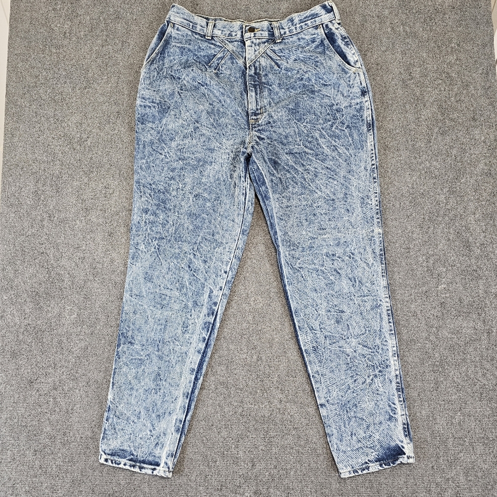 VTG RARE 80s Bon Jour Womens Acid Wash Tapered Mom Jeans Acid Wash 22 USA NWT